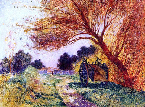  Ferdinand Du Puigaudeau Cart by the Path - Hand Painted Oil Painting