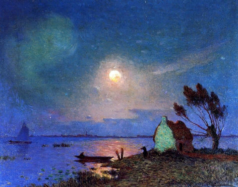  Ferdinand Du Puigaudeau Pont-Aven in the Moonlight - Hand Painted Oil Painting