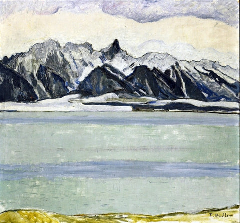  Ferdinand Hodler Thumersee with Stockhornkette in Winter - Hand Painted Oil Painting