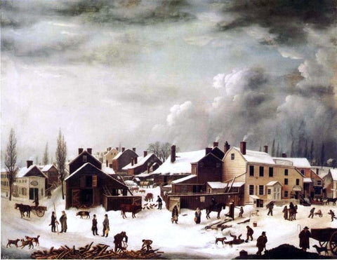  Francis Guy Winter Scene in Brooklyn - Hand Painted Oil Painting