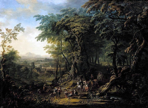  Franz Christoph Janneck Travellers on a Forest Road - Hand Painted Oil Painting