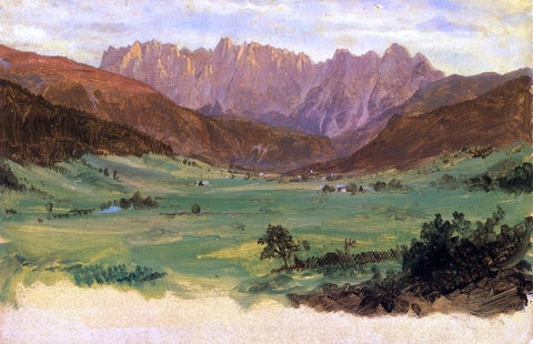  Frederic Edwin Church Hinter Schonau and Reiteralp Mountains, Bavaria - Hand Painted Oil Painting