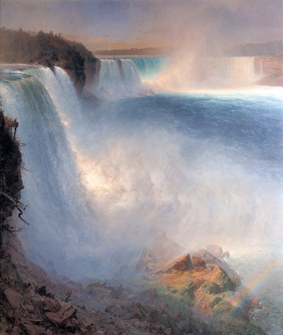  Frederic Edwin Church Niagara Falls from the American Side - Hand Painted Oil Painting