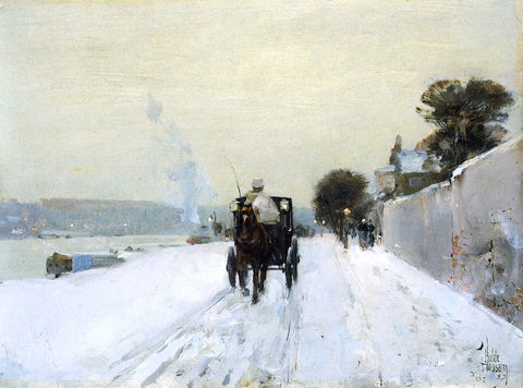  Frederick Childe Hassam Along the Seine - Hand Painted Oil Painting