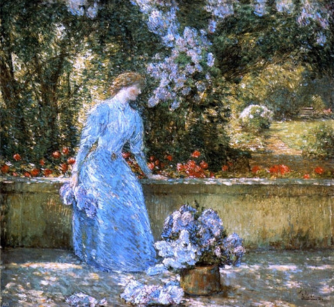  Frederick Childe Hassam Lady in the Park (also known as In the Garden) - Hand Painted Oil Painting