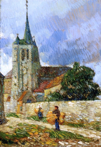  Frederick Childe Hassam Village Scene, Breton - Hand Painted Oil Painting