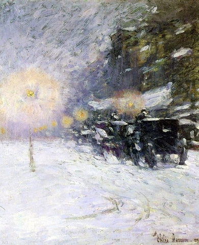  Frederick Childe Hassam Winter Midnight - Hand Painted Oil Painting