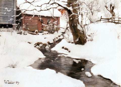  Fritz Thaulow Winter on the Isle of Stord - Hand Painted Oil Painting