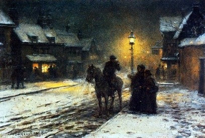  George Henry Boughton Winter Evening - Hand Painted Oil Painting