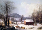  George Henry Durrie Red School House, Winter - Hand Painted Oil Painting