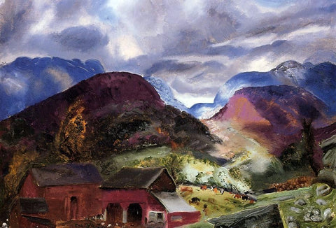  George Wesley Bellows Snow Capped Mountains - Hand Painted Oil Painting