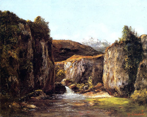  Gustave Courbet Landscape: The Source among the Rocks of the Doubs - Hand Painted Oil Painting