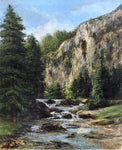  Gustave Courbet Study for "Landscape with Waterfall" - Hand Painted Oil Painting