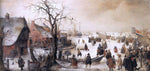  Hendrick Avercamp Winter Scene on a Canal - Hand Painted Oil Painting