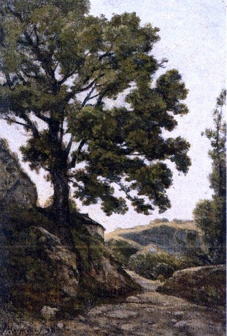  Henri Harpignies A Large Tree - Path in the Countryside - Hand Painted Oil Painting