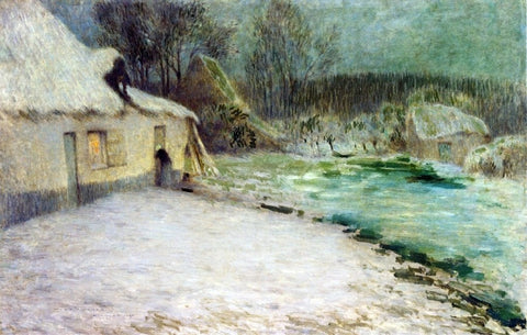  Henri Le Sidaner A Snowy Evening, Etaples - Hand Painted Oil Painting