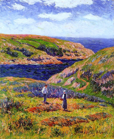  Henri Moret Cliffs at Clohars, Carnoet - Hand Painted Oil Painting