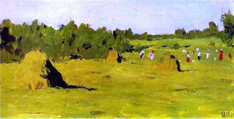  Isaac Ilich Levitan Haymaking, Study - Hand Painted Oil Painting