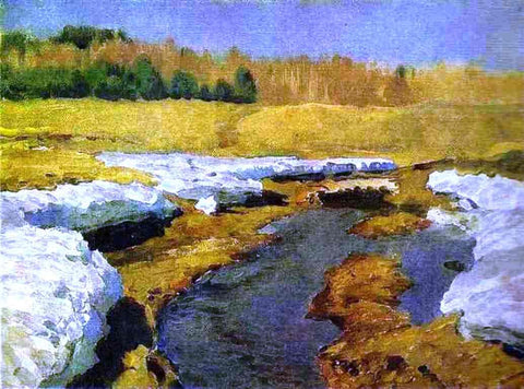  Isaac Ilich Levitan The Last Snow, Study - Hand Painted Oil Painting