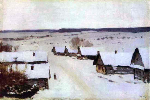  Isaac Ilich Levitan Village in Winter - Hand Painted Oil Painting