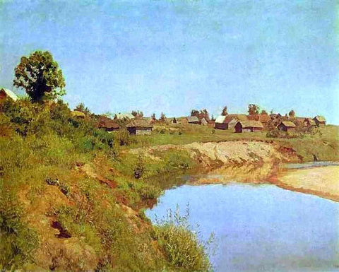  Isaac Ilich Levitan Village on the Bank of a River - Hand Painted Oil Painting
