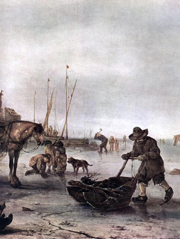  Isaac Van Ostade Winter Landscape (detail) - Hand Painted Oil Painting