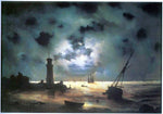  Ivan Constantinovich Aivazovsky Coast of Sea at Night - Hand Painted Oil Painting