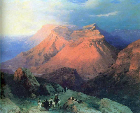  Ivan Constantinovich Aivazovsky Mountain Village Gunib in Daghestan, View from the East - Hand Painted Oil Painting