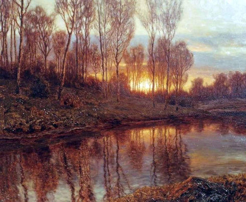  Ivan Fedorovich Choultse Sunset and River - Hand Painted Oil Painting