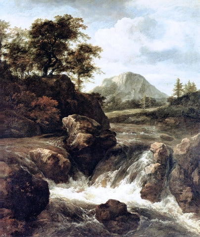  Jacob Van Ruisdael A Waterfall - Hand Painted Oil Painting