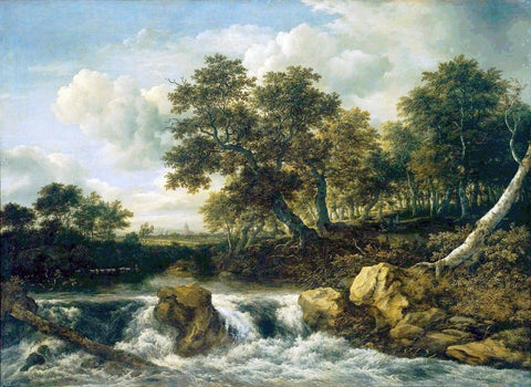  Jacob Van Ruisdael Landscape with Waterfall - Hand Painted Oil Painting