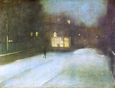  James McNeill Whistler Nocturne: Grey and Gold - Chelsea Snow - Hand Painted Oil Painting