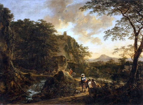  Jan Both Landscape with a Peasant Woman on a Mule - Hand Painted Oil Painting