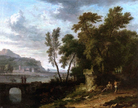 Jan Van Huysum Landscape with Ruin and Bridge - Hand Painted Oil Painting