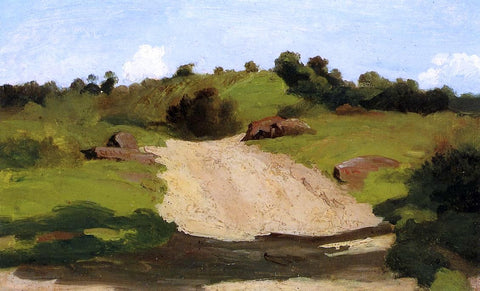  Jean-Baptiste-Camille Corot A Rising Path - Hand Painted Oil Painting