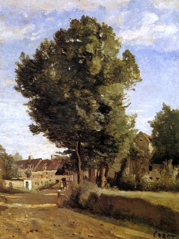  Jean-Baptiste-Camille Corot A Village near Beauvais - Hand Painted Oil Painting