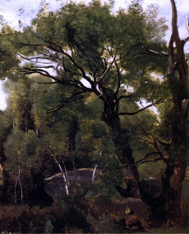  Jean-Baptiste-Camille Corot An Artist Painting in the Forest of Fountainebleau - Hand Painted Oil Painting