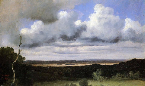 Jean-Baptiste-Camille Corot Fontainebleau, Storm over the Plains - Hand Painted Oil Painting