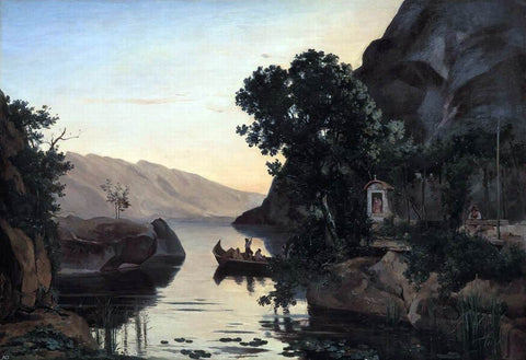  Jean-Baptiste-Camille Corot Landscape near Riva on Lake Garda - Hand Painted Oil Painting