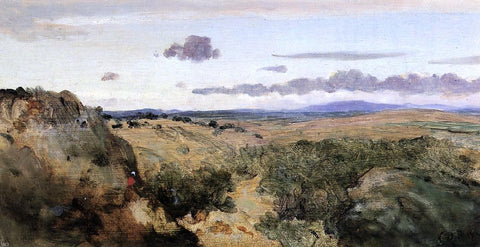  Jean-Baptiste-Camille Corot Mountainous Landscape - Hand Painted Oil Painting