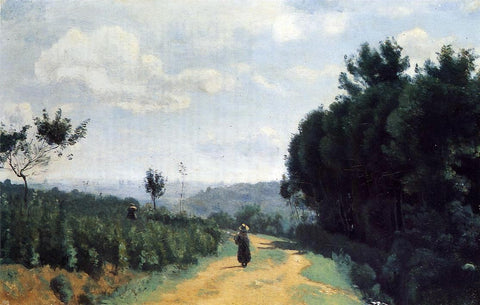  Jean-Baptiste-Camille Corot The Severes Hills - Le Chemin Troyon - Hand Painted Oil Painting