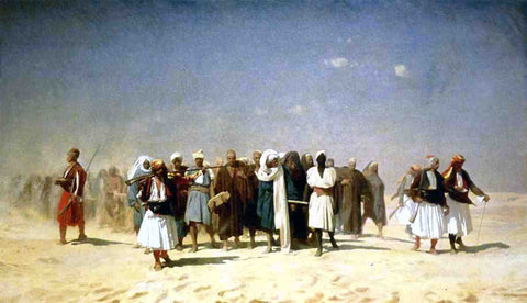  Jean-Leon Gerome Egyptian Recruits Crossing the Desert - Hand Painted Oil Painting