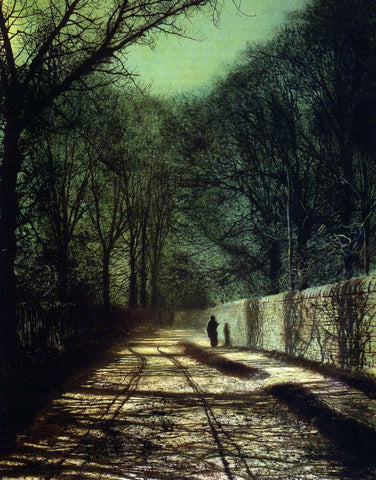  John Atkinson Grimshaw Tree Shadows on the Park Wall, Roundhay Park, Leeds - Hand Painted Oil Painting