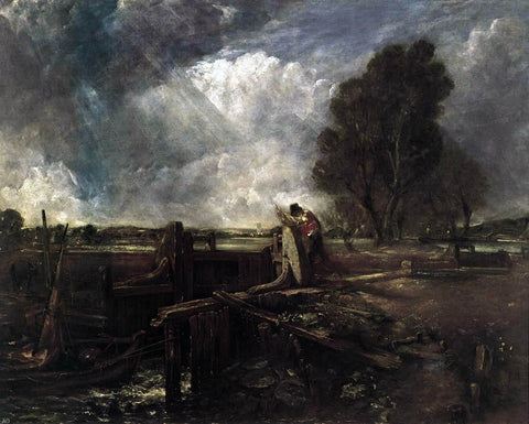  John Constable A Boat at the Sluice (sketch) - Hand Painted Oil Painting