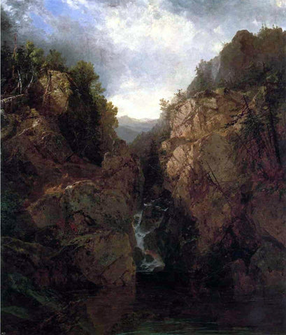  John Frederick Kensett Woodland Waterfall - Hand Painted Oil Painting