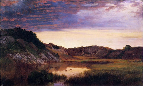  John Frederick Kensett Sunrise among the Rocks of Paradise, Newport - Hand Painted Oil Painting