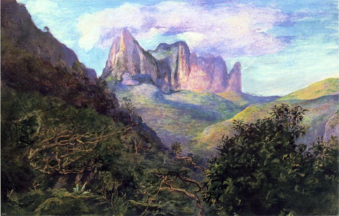  John La Farge Diadem Mountain at Sunset, Tahiti - Hand Painted Oil Painting