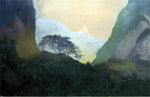  John La Farge Landscape, Evening, Tahiti, Pass and Peak of Vaiaroa, Taiarapu - Hand Painted Oil Painting