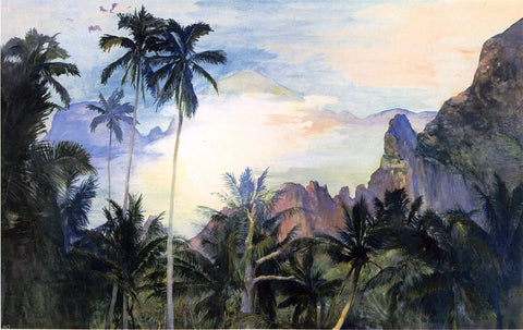  John La Farge The End of Cook's Bay, Island of Moorea, Society Islands, 1891, Dawn - Hand Painted Oil Painting