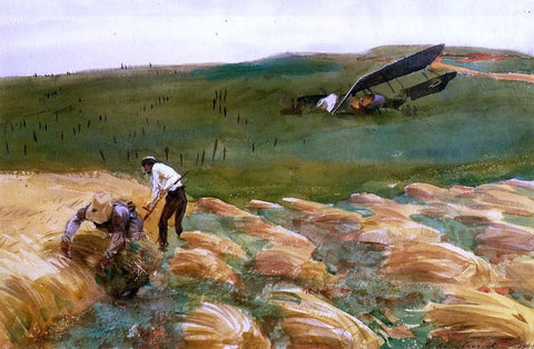  John Singer Sargent Crashed Aeroplane - Hand Painted Oil Painting